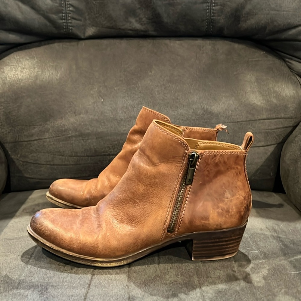 Brown lucky brand booties size 6M